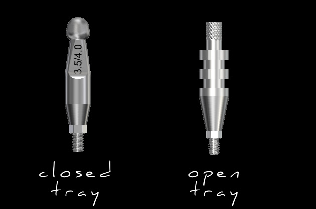 Closed-Tray Impression Copings and Open-Tray Impression Copings